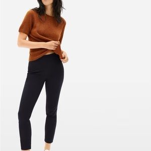 Everlane Black High Waisted Pull On Side-Zip Stretch Cotton Work Pants